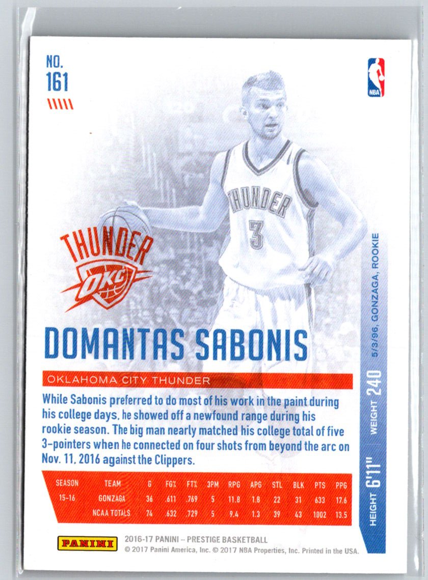 2016-17 Panini Prestige #161 Domantas Sabonis G40