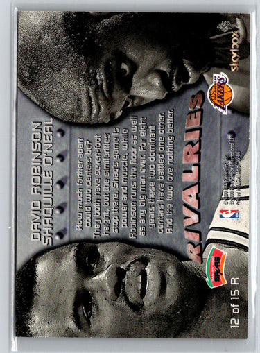1999-00 Metal #12 R Shaquille O'Neal / David Robinson Rivalries G40