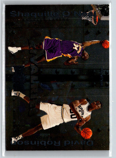 1999-00 Metal #12 R Shaquille O'Neal / David Robinson Rivalries G40