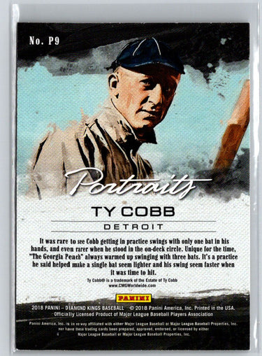 2018 Panini Diamond Kings #P9 Ty Cobb Portraits G40