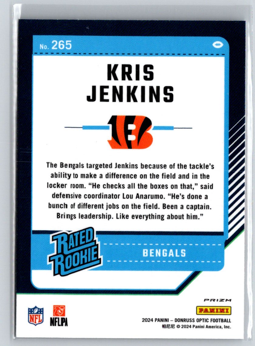 2024 Donruss Optic #265 Kris Jenkins Holo G41