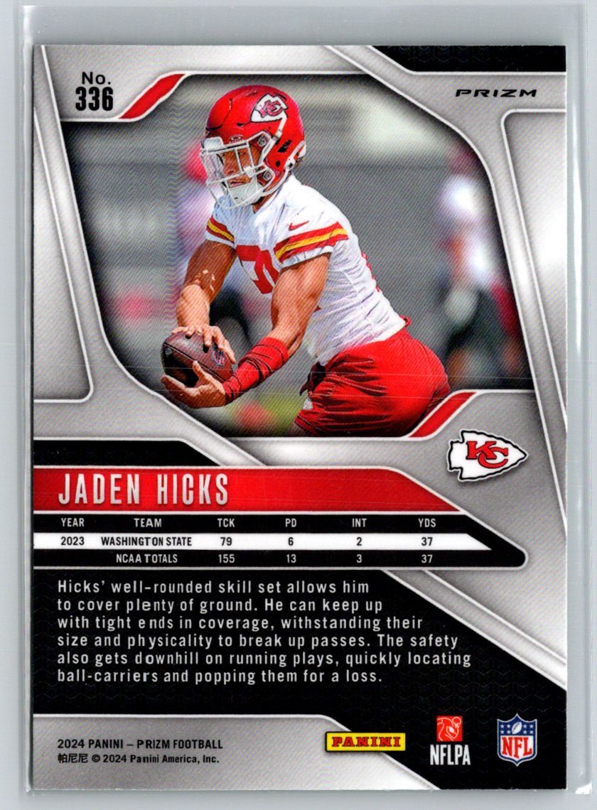 2024 Panini Prizm #336 Jaden Hicks Neon Green Pulsar G41