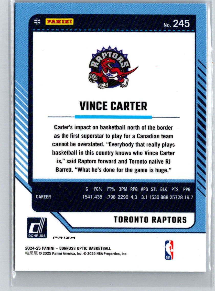 2024-25 Donruss Optic #245 Vince Carter Purple Shock G41