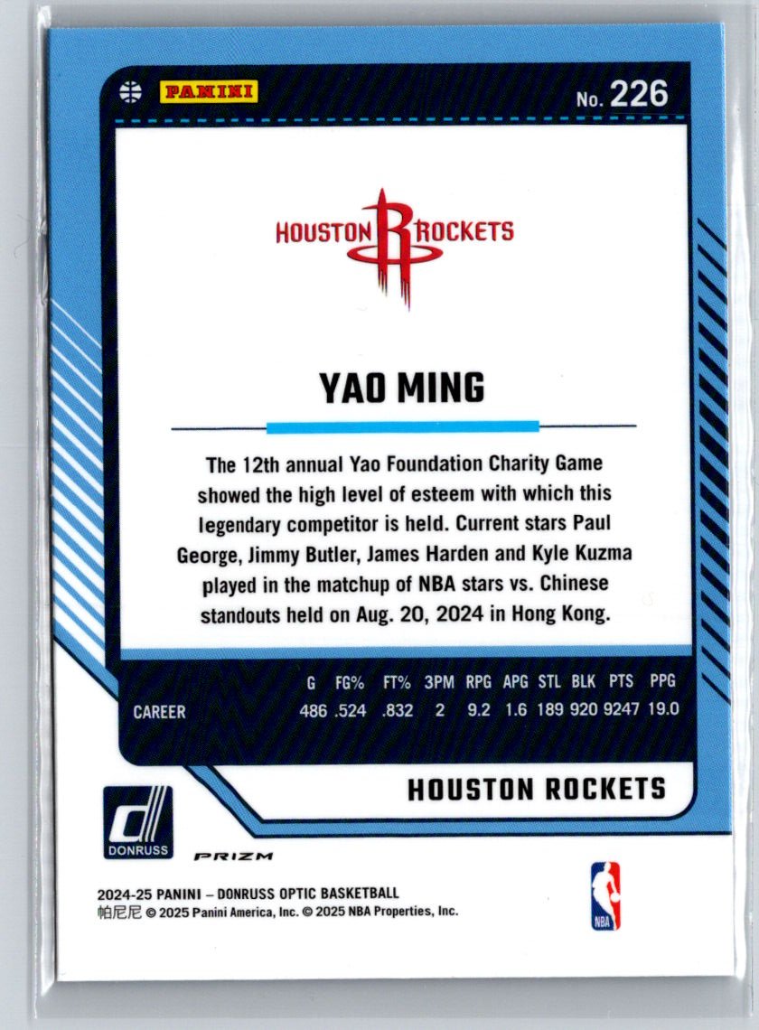 2024-25 Donruss Optic #226 Yao Ming Blue Velocity G41
