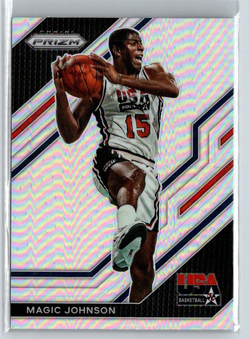2022-23 Panini Prizm #7 Magic Johnson USA Basketball Prizms Silver G42