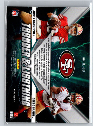 2022 Zenith #TL-JD Jimmy Garoppolo / Deebo Samuel Thunder and Lightning G43