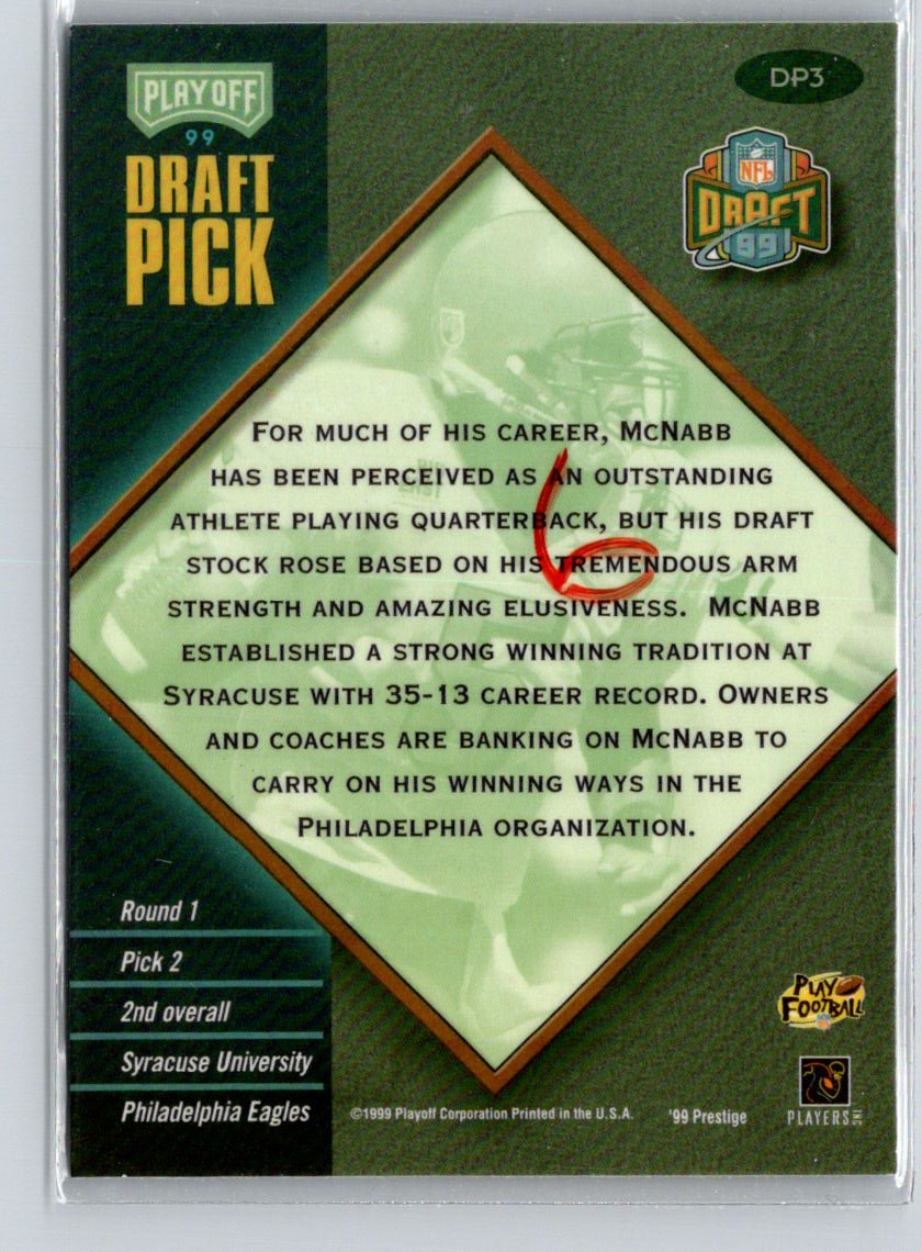 1999 Playoff Prestige EXP #DP3 Donovan McNabb Draft Picks G44