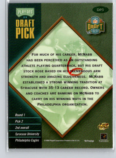 1999 Playoff Prestige EXP #DP3 Donovan McNabb Draft Picks G44