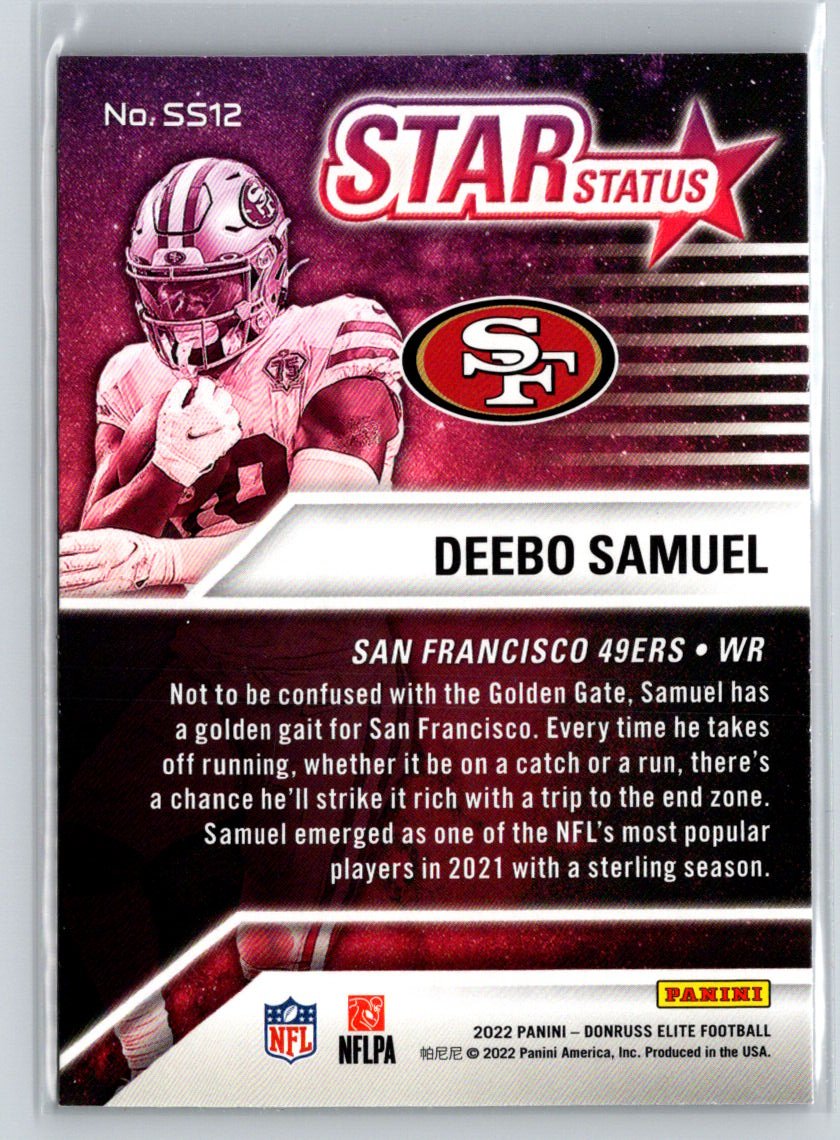 2022 Donruss Elite #SS12 Deebo Samuel Star Status Pink G43