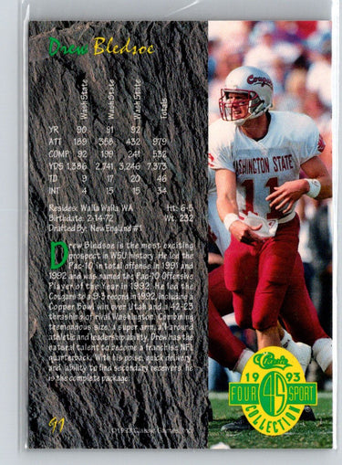 1993 Classic Four Sport #91 Drew Bledsoe Gold G44