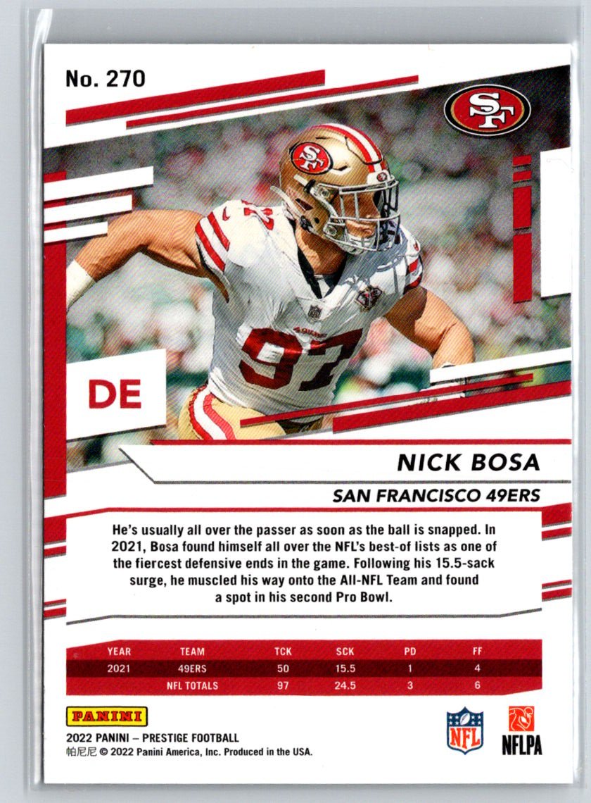 2022 Panini Prestige #270 Nick Bosa Xtra Points Astral G43