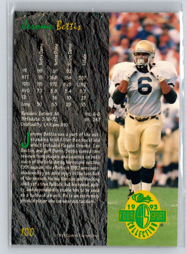 1993 Classic Four Sport #100 Jerome Bettis Gold G44