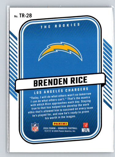 2024 Donruss #TR-28 Brenden Rice The Rookies G44