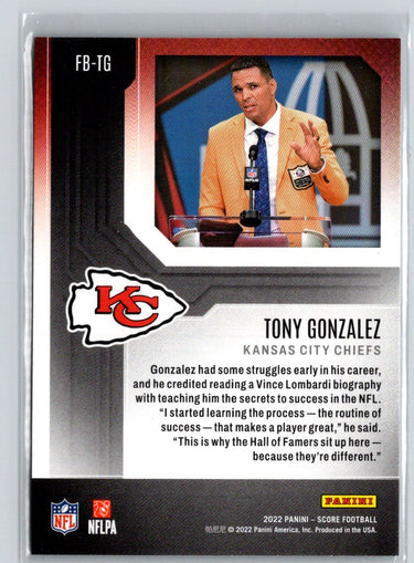 2022 Score #FB-TG Tony Gonzalez First Ballot Red G44