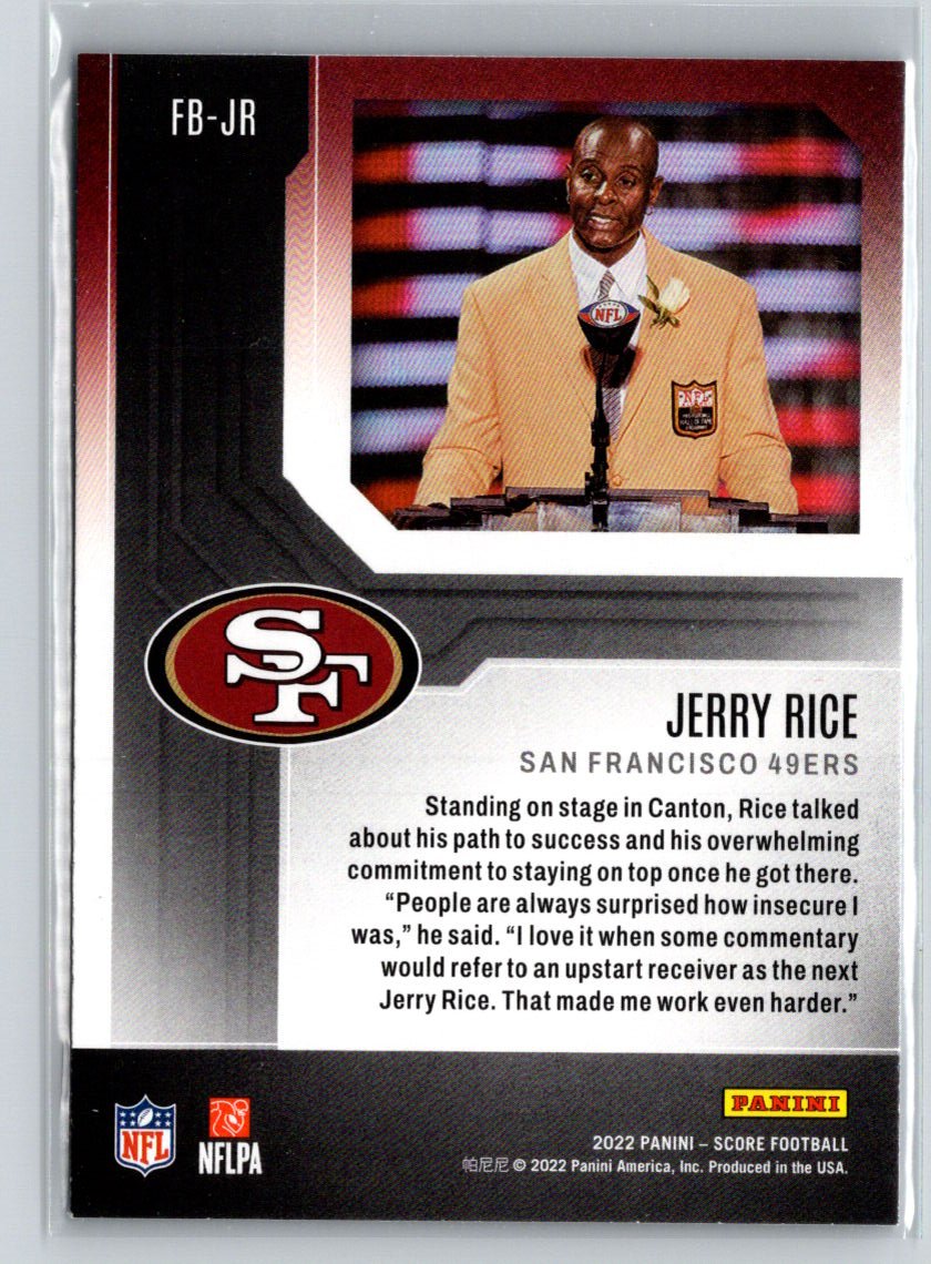 2022 Score #FB-JR Jerry Rice First Ballot Red G44