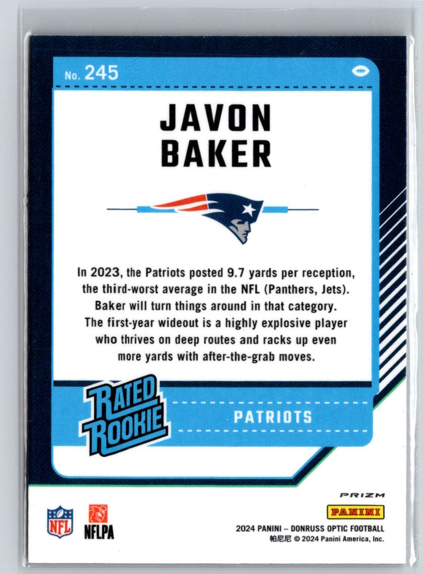 2024 Donruss Optic #245 Javon Baker Red Mojo G46