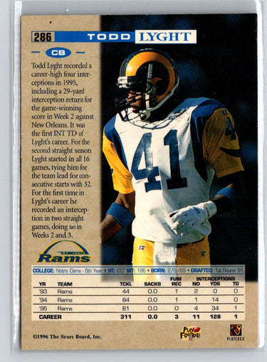 1996 Pro Line #286 Todd Lyght Anaheim National G46