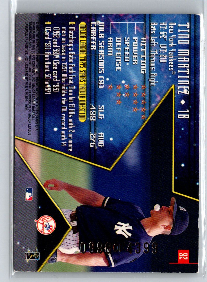 1998 Topps Stars #82 Tino Martinez Silver #/4399 G46