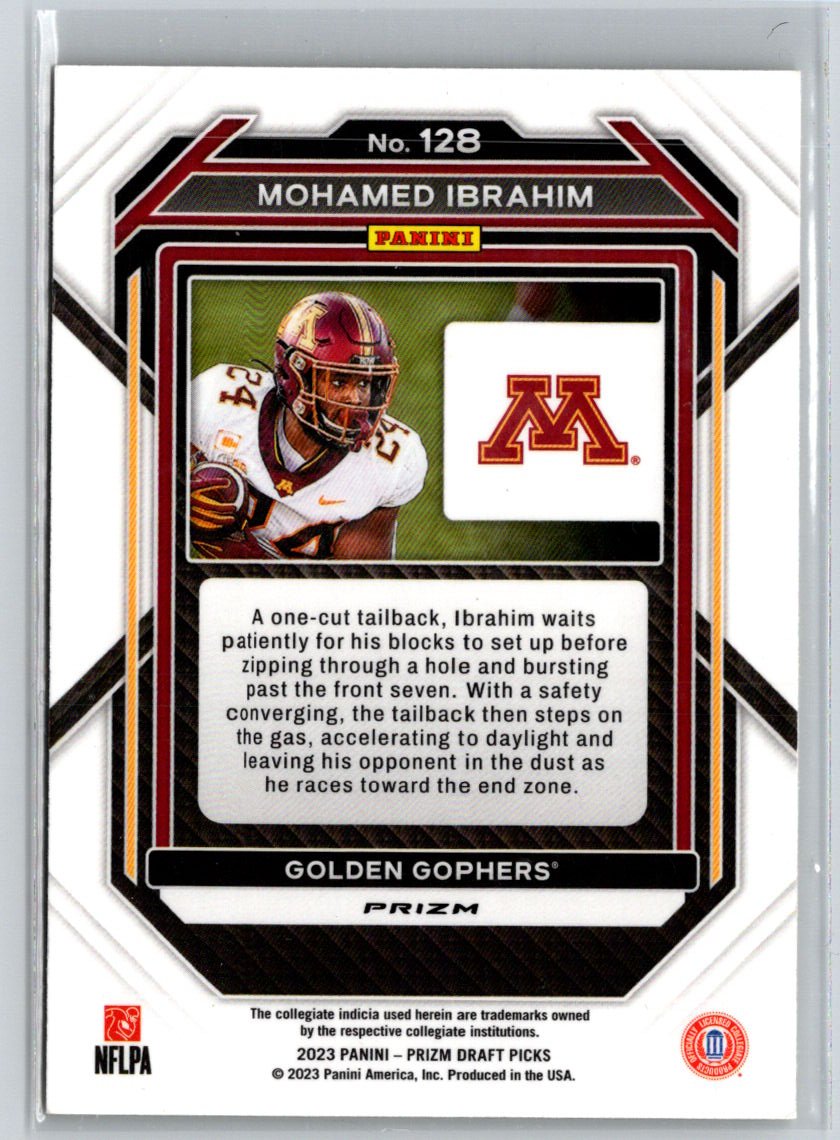 2023 Panini Prizm Draft Picks #128 Mohamed Ibrahim Prizms Gold Ice G46
