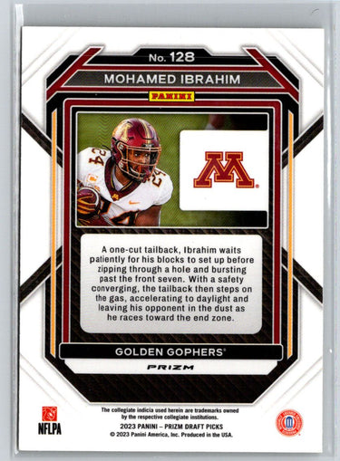 2023 Panini Prizm Draft Picks #128 Mohamed Ibrahim Prizms Gold Ice G46
