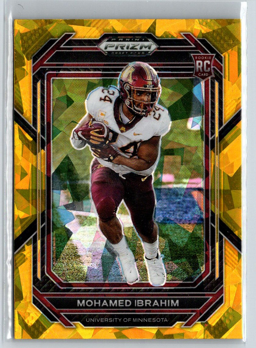 2023 Panini Prizm Draft Picks #128 Mohamed Ibrahim Prizms Gold Ice G46
