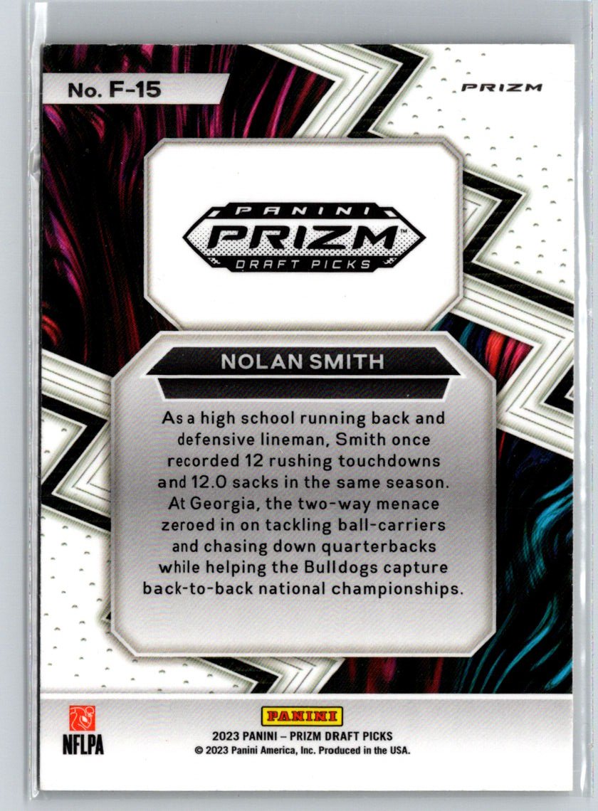 2023 Panini Prizm Draft Picks #F-15 Nolan Smith Fearless Gold Ice G46