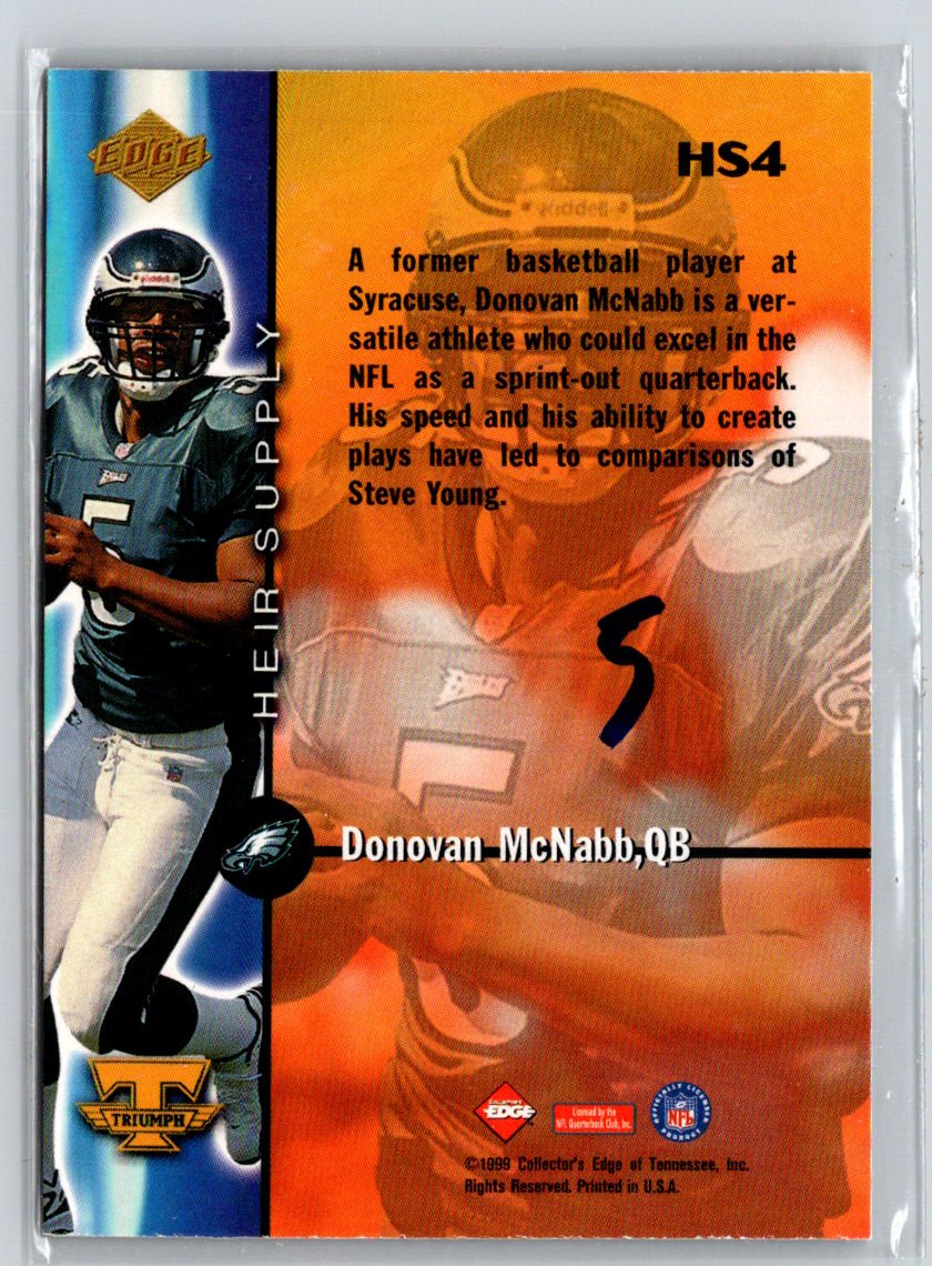 1999 Collector's Edge Triumph #HS4 Donovan McNabb Heir Supply G47