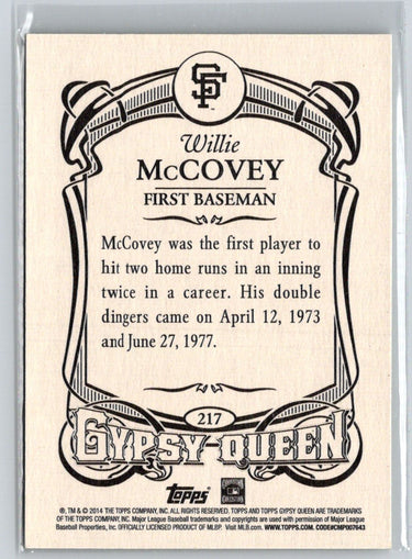 2014 Topps Gypsy Queen #217 Willie McCovey G48