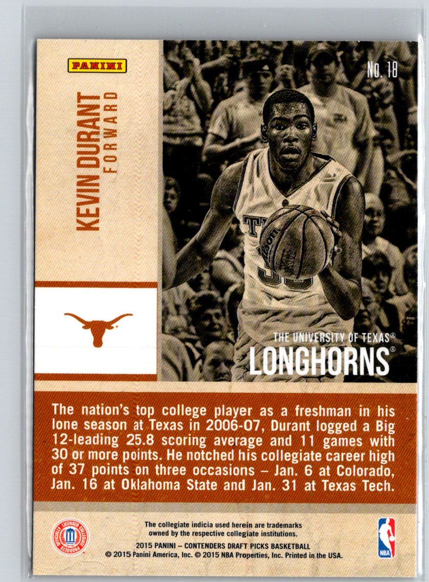 2015 Panini Contenders Draft Picks #18 Kevin Durant Old School Colors G49