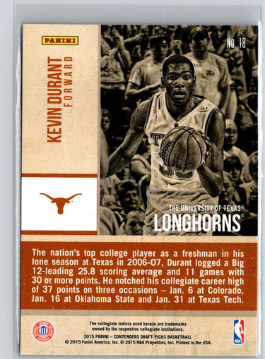 2015 Panini Contenders Draft Picks #18 Kevin Durant Old School Colors G49