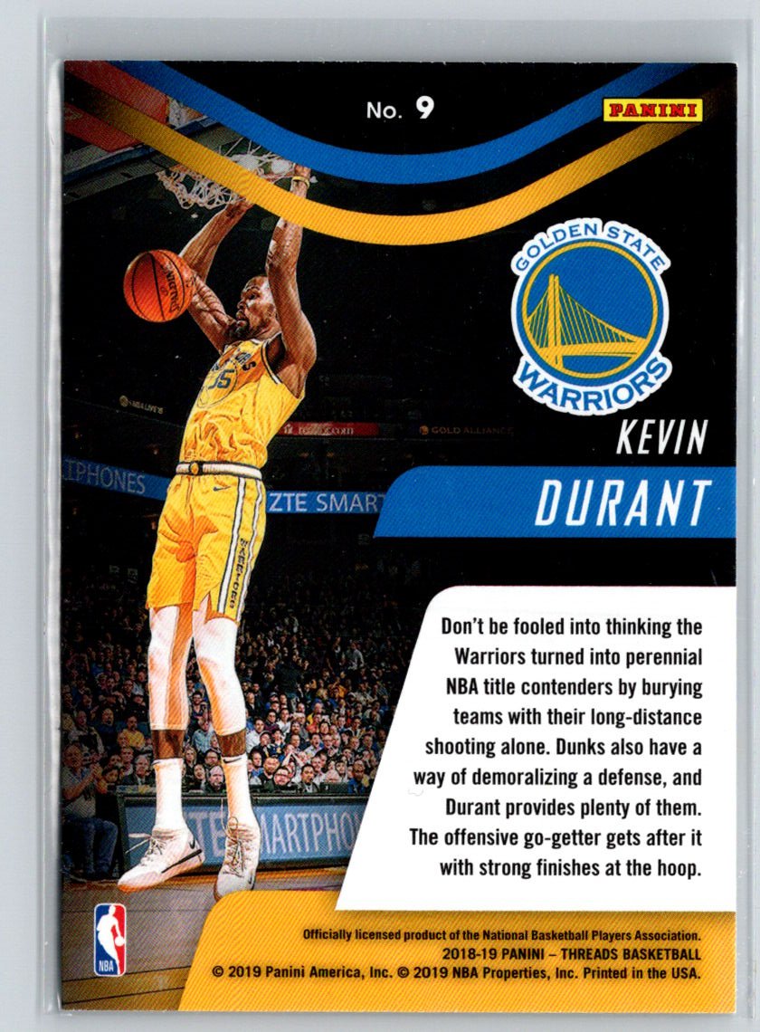 2018-19 Panini Threads #9 Kevin Durant Bringing Down the House G49