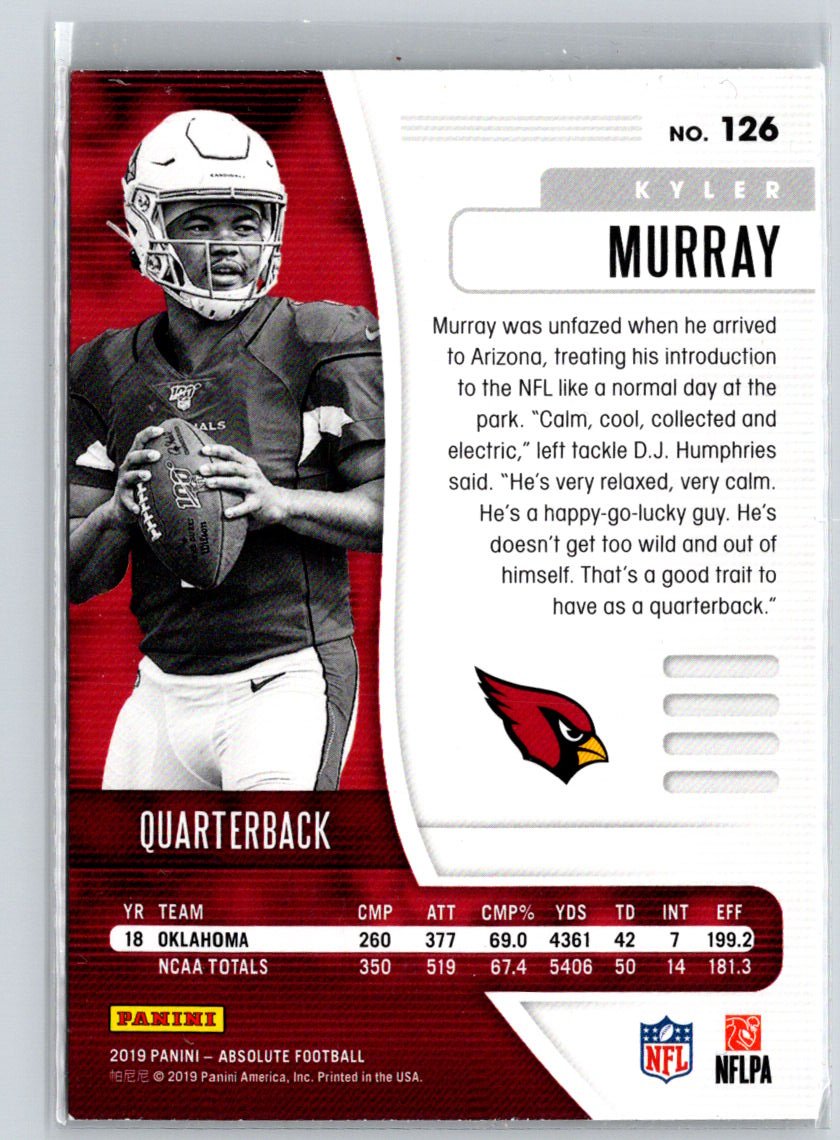 2019 Panini Absolute #126 Kyler Murray Retail G50