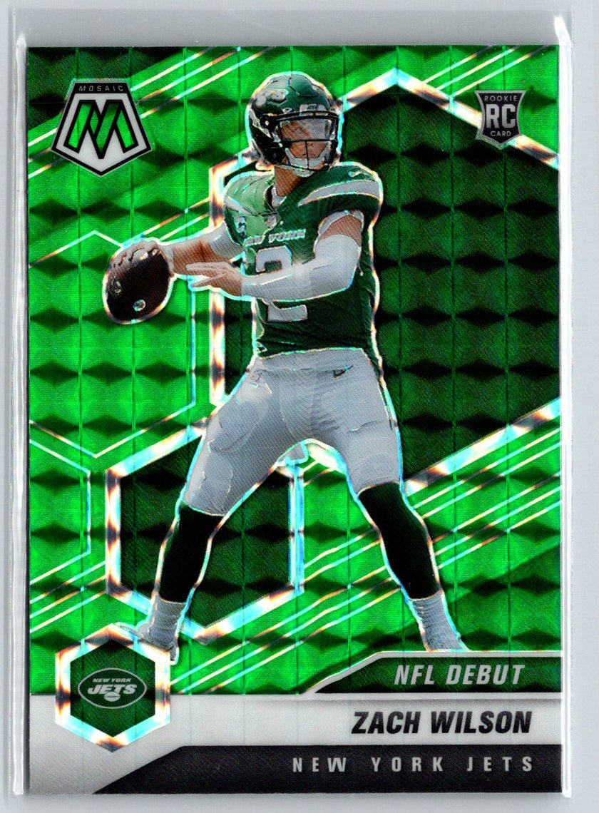 2021 Panini Mosaic #243 Zach Wilson Prizm Green G50
