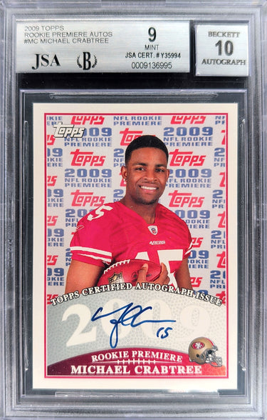 2009 Topps #RPA-MC Michael Crabtree Rookie Premiere Autographs BGS 9 H05