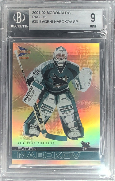 2001-02 Pacific Prism Gold McDonald's #35 Evgeni Nabokov BGS 9 H05