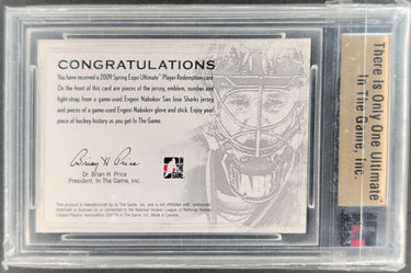 2002-03 Be a Player Between the Pipes #9 Evgeni Nabokov Spring Expo 1/1s #/1 H05