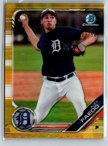 2019 Bowman #BCP-78 Alex Faedo Chrome Prospects Gold Refractor #/50 i03