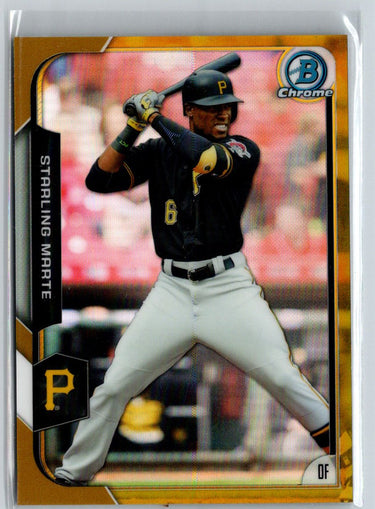 2015 Bowman Chrome #54 Starling Marte Gold Refractors #/50 i03