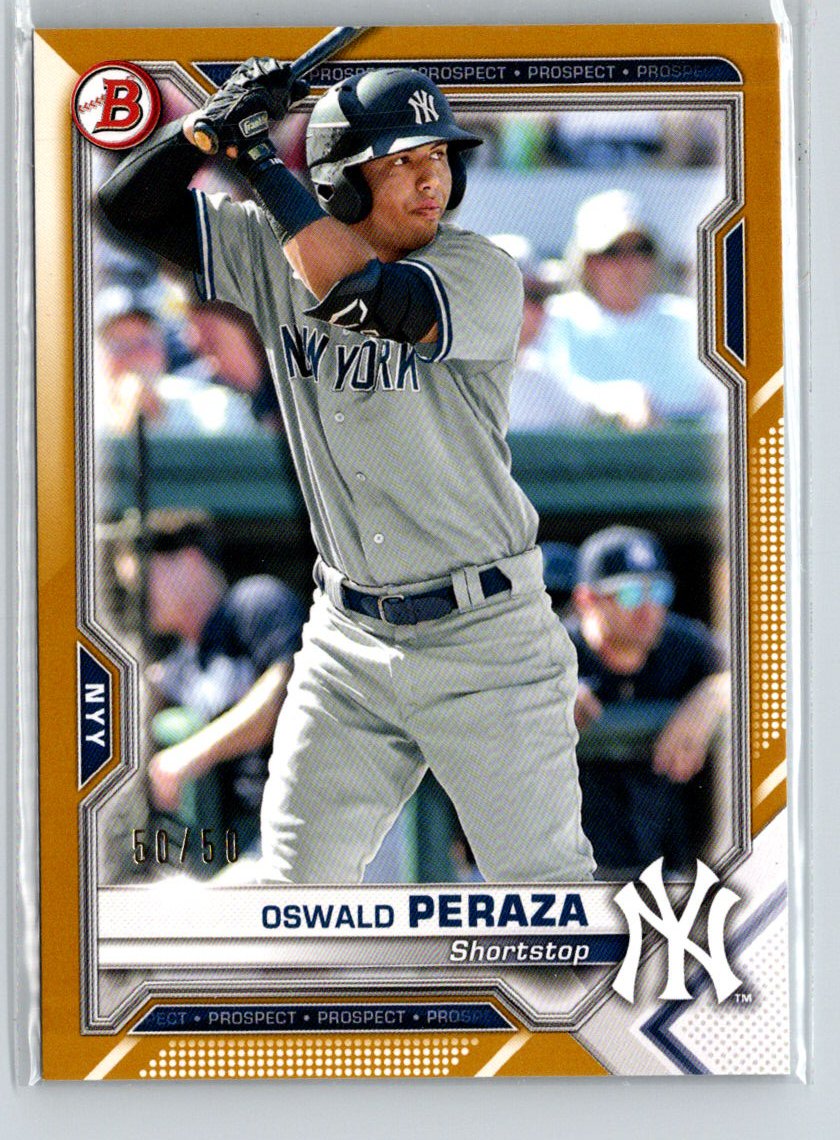 2021 Bowman #BP-50 Oswald Peraza Prospects Gold /50 i03