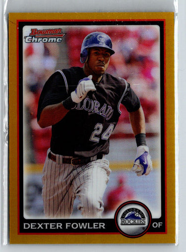 2010 Bowman Chrome #163 Dexter Fowler Gold Refractors #/50 i03