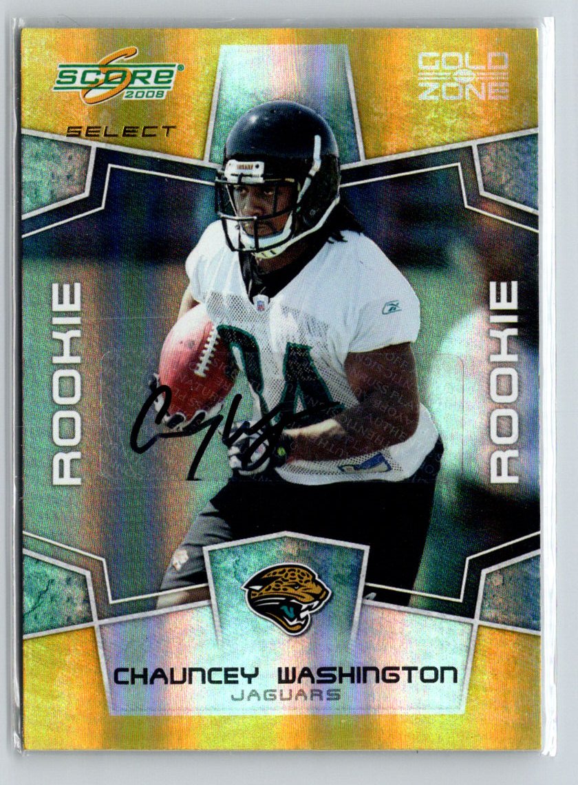 2008 Score Select #423 Chauncey Washington Autographs Gold Zone #/50 i03