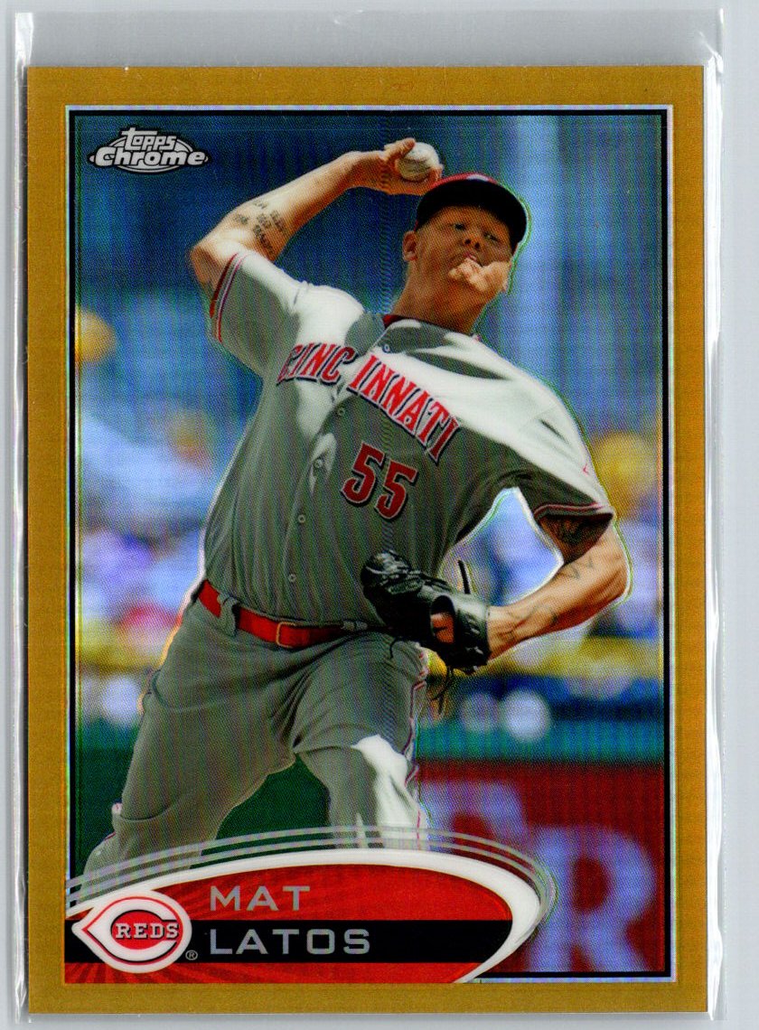 2012 Topps Chrome #66 Mat Latos Gold Refractors #/50 i02
