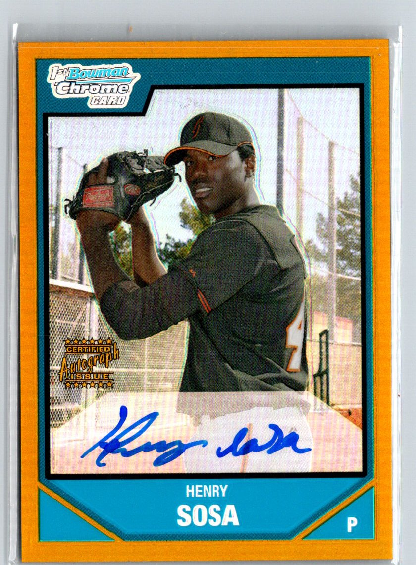 2007 Bowman Chrome #BC244 Henry Sosa Prospects Gold Refractors #/50 i02