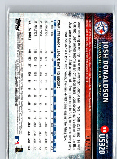 2015 Topps Update #US320 Josh Donaldson Black #/64 i04