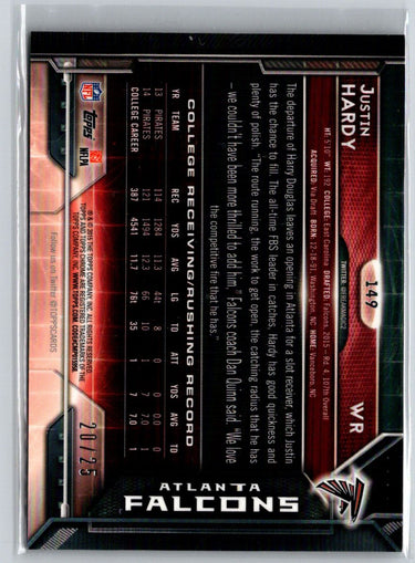 2015 Topps Chrome #149 Justin Hardy Red Refractor #/25 i04