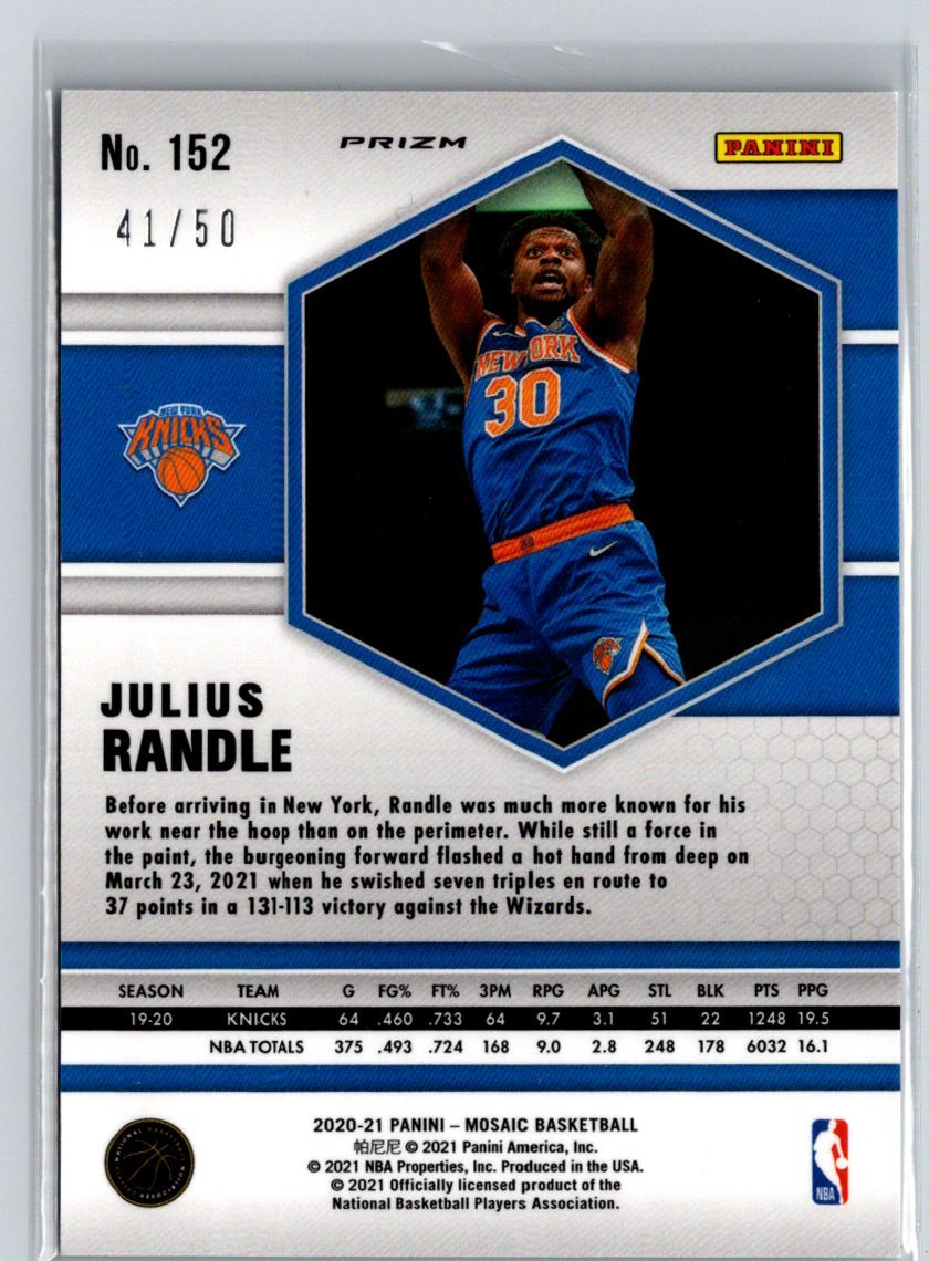 2020-21 Panini Mosaic #152 Julius Randle Mosaic Fast Break Purple #/50 i05