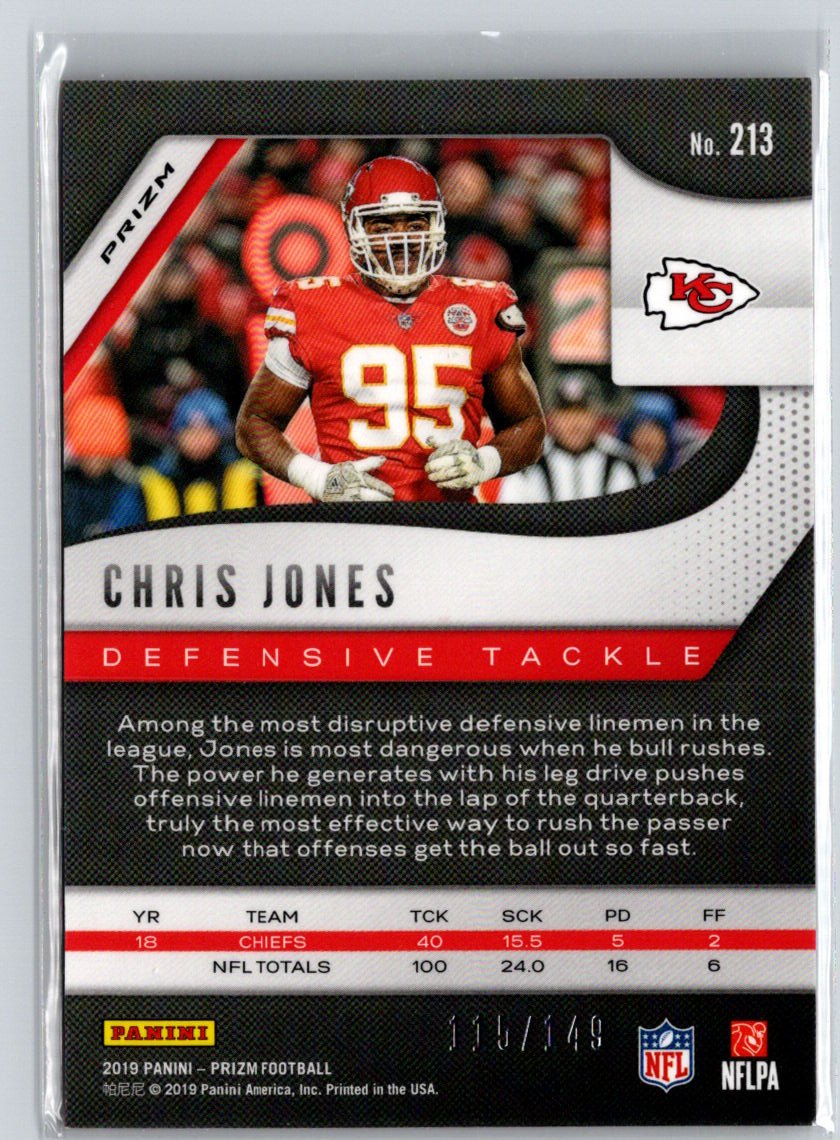 2019 Panini Prizm #213 Chris Jones Red Wave #/149 i05