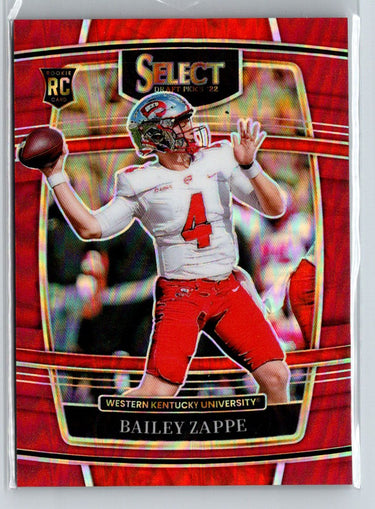 2022 Panini Select Draft Picks #10 Bailey Zappe Red Prizm #/149 i05