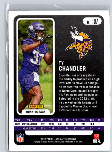 2022 Panini Absolute #197 Ty Chandler Blue Diamonds #/99 i05