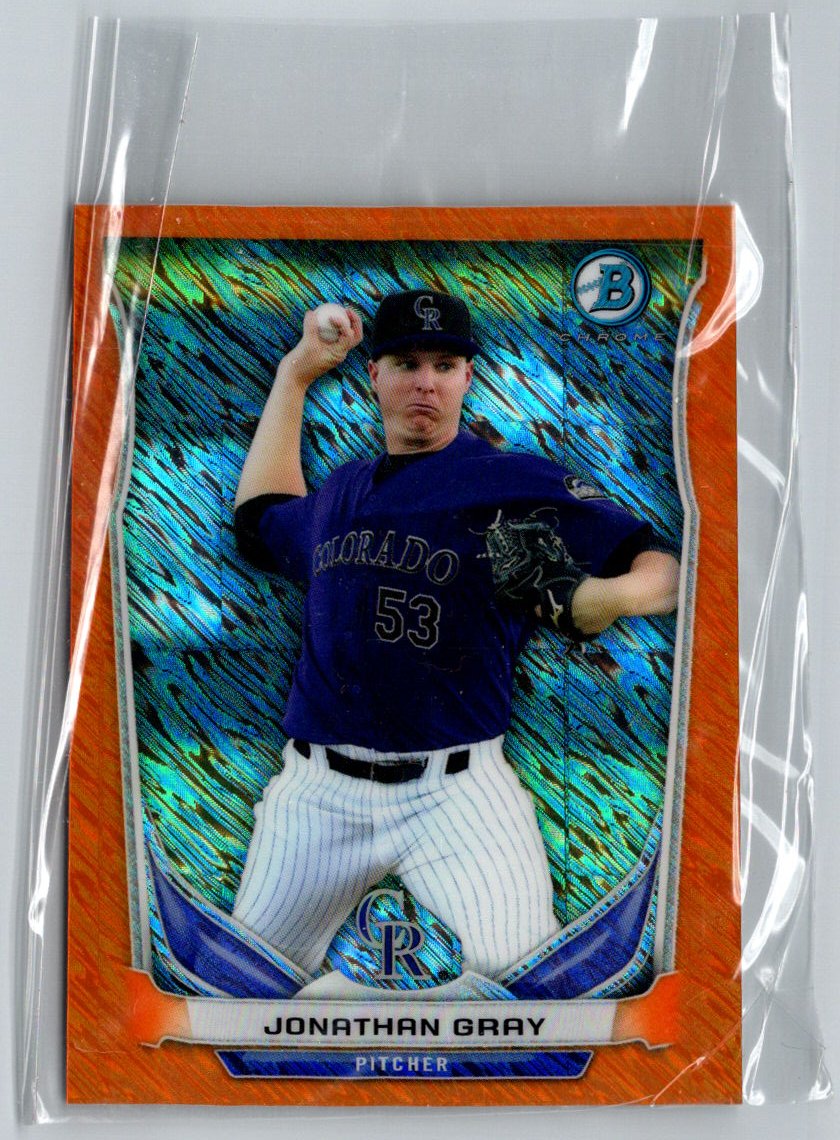 2014 Bowman #BM-CRO1 Jonathan Gray Chrome Bowman Mini Orange Refractors #/50 i06
